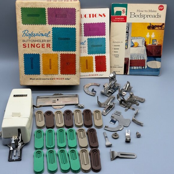 Singer Other - Singer Vintage Professional Buttonholer SIMS 4642 38116 Extra Attachments